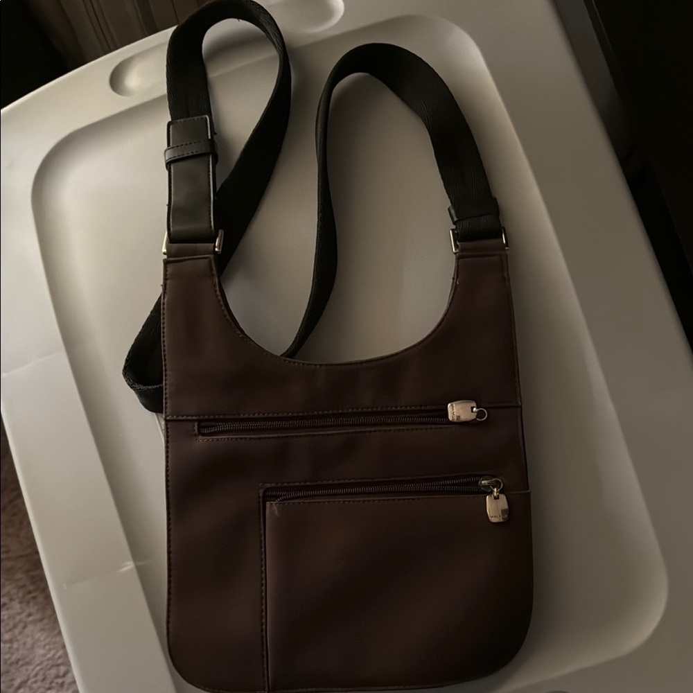 Nine West Brown Messenger Bag with Adjustable Strap